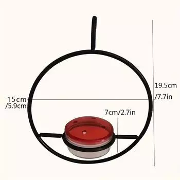1pc Hanging Hummingbird Feeder, Metal Bottle Humming Bird Feeder With Circular Metal Holder And Perch 1pcs чёрный