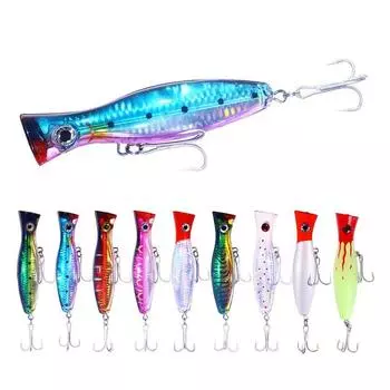 1 шт. Жесткая приманка-поппер Topwater Popper Bait 13 см 43 г Искусственная рыболовная приманка Аксессуары с крючком 1/0# 1#