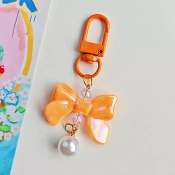 1 шт. чехол для наушников аксессуары ювелирные изделия сделай сам жемчужный брелок бант лазер конфетный цветной автомобильный брелок для женщин девочек сумочка кулон жёлтый
