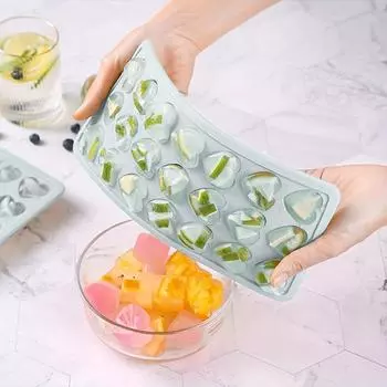 1pc, Heart Shaped Ice Cube Tray, Flexible Food Grade Silicone Ice Cube Mold, Cute Love Ice Trays For Freezer, Ice Cube Maker, Ea
