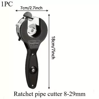 1PC Heavy Duty Ratchet Pipe Cutter Adjustable Large Scale Handle (8mm-29mm) Professional Cutting Tool, Pipe Cutter