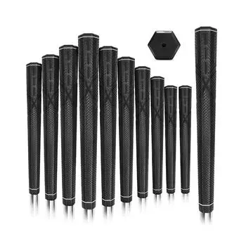 1Pc Hexagonal Anti-Slip Golf Club Grip - Textured Rubber Putting Aid Tool for Enhanced Control & Training (Durable & Easy Install) One Size чёрный