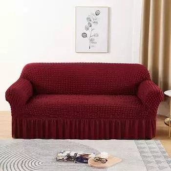 1pc high elasticity bubble lattice skirt sofa cover decorative sofa suitable for all occasions all seasons 1 seater