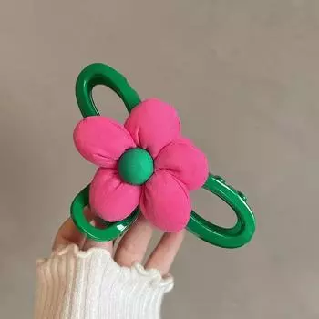 1pc High end contrasting flower clip, summer large hair clip, back of the head plate hair clip, cute ins shark clip