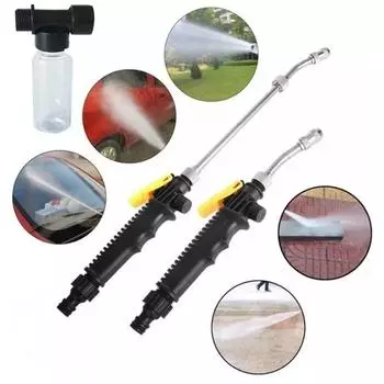 1pc High Pressure Water Gun Spray Nozzle Car Wash Garden Cleaning Tool 30/35/38/48cm Bottle with Foam 35 cm