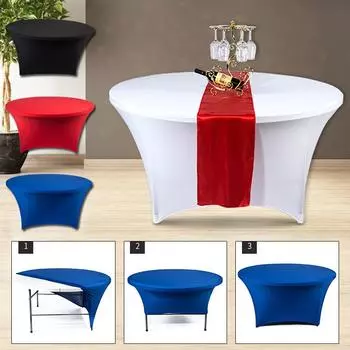 1 шт. высококачественный коврик для стола для коктейля, эластичная круглая скатерть, однотонные принадлежности для вечеринок 36inches королевский синий
