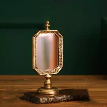 1PC Home European Vintage Old Desktop Nostalgia Living Room Makeup Mirror Gold золотой