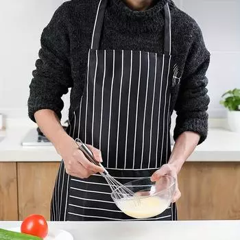 1 шт. Бытовой хлопковый фартук для мужчин и женщин, ресторанов, кофеен, водонепроницаемый и маслостойкий рабочий фартук, полосатый кухонный фартук