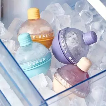 1Pc Ice Ball Maker Mold Light Bulb Round Ice Molds 2.5in Whiskey Ice Sphere Mold Candy Color Ice Ball Silicone Maker For Drinks