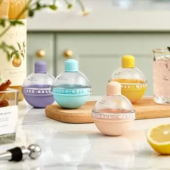 1pc Ice Cube Mold Round Ice Box Ice Maker Food Grade Silicone Spherical Frozen Ice Block Whiskey Large Ice Hockey Mold синий