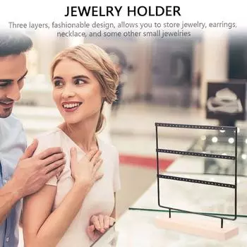 1PC Iron earring rack with 72 holes and multi-layer earring jewelry display rack чёрный