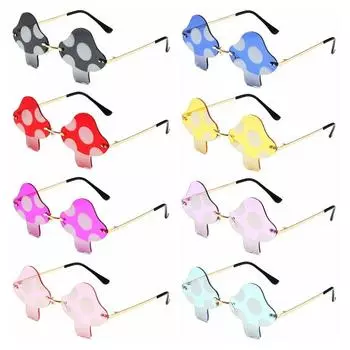 1 шт. необычной формы солнцезащитные очки в форме гриба для женщин забавные солнцезащитные очки без оправы вечерние сувениры оригинальные украшения на Хэллоуин красный