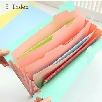 1PC Jelly Color 5-index Expending File Folder Office Supplies Student Stationary A4 Size Letter Size Smile Printing жёлтый