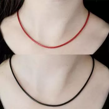 1 шт. ювелирные изделия ручной работы ремесло изготовление ожерелья шнурок кулон кожаный шнур высокое качество веревка DIY аксессуары 45cm белый/чёрный