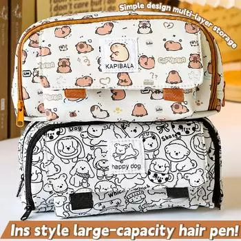 1 шт. пенал для карандашей Kapibara с дверцей дельфина, вечный пенал большой емкости, офисные принадлежности для культуры и образования