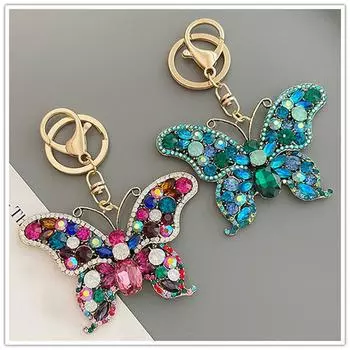 1PC Key chain Fashion Handbag Key chain Car key chain Crystal Exquisite Butterfly Handbag Accessorie Women Key Chains