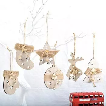 1PC Kid Toys DIY Wood Craft New Home Decorations Handmade Pendants High Quality Christmas Wooden