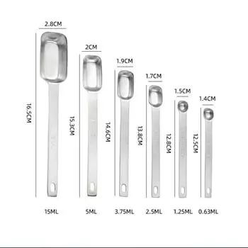 1PC Kitchen Measuring Spoons for Coffee Stainless Steel Graduated Spoon Accessories Set Powder Coffeeware Dining Bar Home Garden