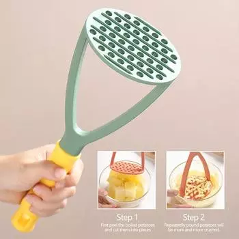1pc Kitchen PP Pressed Potato Masher Ricer Puree Juice Maker Potato Pusher Smooth Mashed Potatoes Crusher Fruit Tools Supplies зелёный