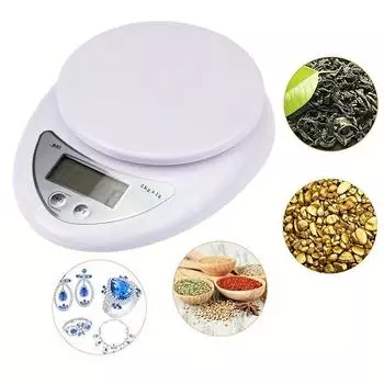 1pc Kitchen Scale with Bowl Food Weighing Household Small Baking Weighing 5kg Kitchen Portable Electronic Scale Food Grammage