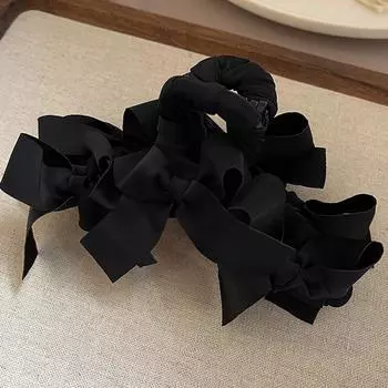 1pc Korean elegant and cute bow clip, new high-end style, large hair volume, shark clip, back of the head disc hair clip