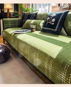 1PC L Shape Chenille Sofa Cushion Towel Four Season Universal Sofa Slipcover Non-slip Dust-proof Couch Cushion Cover Living Room A 70x70