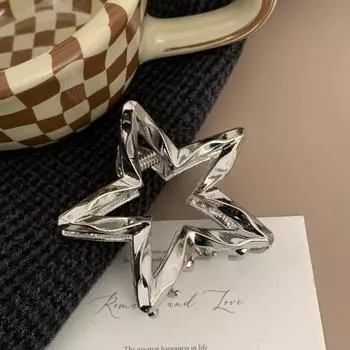 1pc Large five pointed star high ponytail clip headband, new high-end back of the head temperament clip, hair clip