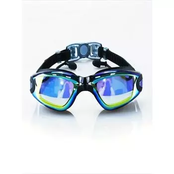 1pc Large Frame Swimming Goggles With Earplugs Waterproof Anti-fog Adult Swimming Glasses Swim Eyewear