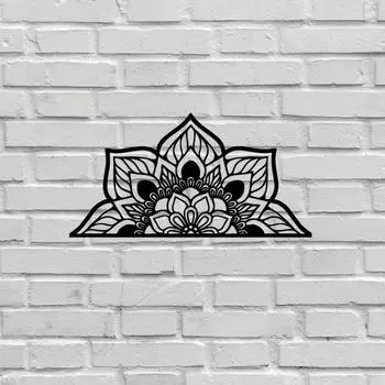 1pc Large Metal Mandala Wall Decor Unique Lotus Flower Wall Art Home Room Bedroom Office Decoration decor metal wall hanging чёрный