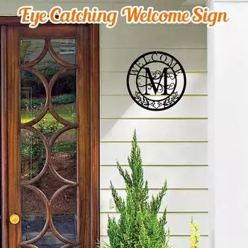 1pc Last Name Metal Sign Personalized Family Name Art Split Monogram Design Elegant Metal Wall Decor Ideal Birthday Gift чёрный