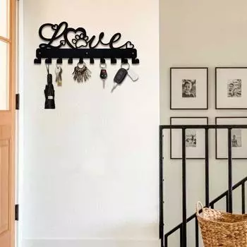 1pc Love Design Wall Hook - Metal Art for Keys, Coats and Towels, Wall-mounted Decor Enhancing Your Space бронзовый