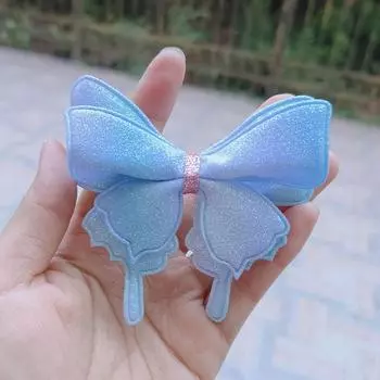 1PC Lovely Princess Rainbow Fabric Butterfly Girls Hairpins Children Headwear Hairgrip Hair Clips Barrettes Hair Accessories