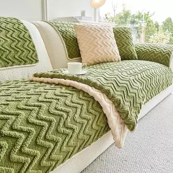1PC Luxury Thicken Sofa Mat Slipcover Anti-Slip Universal Sofa Towel Solid Color Anti-cat Scratches Couch Cover for Living Room A 70x70