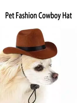 1pc M/L Cat Gentleman Hat, Cowboy Pet Hat For Dog And Cat Cosplay Cap - Perfect For Holiday Costume Parties And Photo Shoots