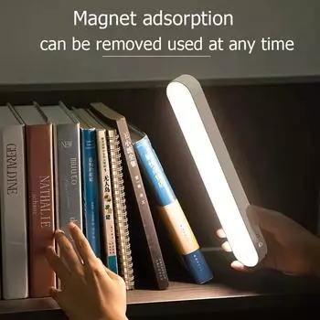 1pc Magnetic LED Desk Lamp Dimmable 3 Color Temperature Reading Light with Remote Control USB Rechargeable Touch Control