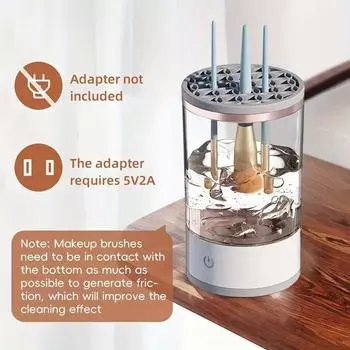 1pc makeup brush cleaner, new automatic rotating electric makeup brush cleaner, suitable for all sizes of makeup brushes белый
