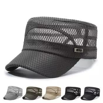1pc Men S Mesh Breathable Baseball Cap, Stylish Flat-Top Casual Hat, Sun Protection Wide-Brimmed Hat - Suitable for Daily and Outdoor Sports.
