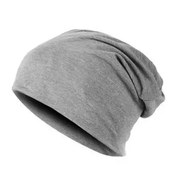 1PC Men Women Fashion Knitted Hats Solid Color Soft Cotton Hip-hop Slouch Beanies чёрный