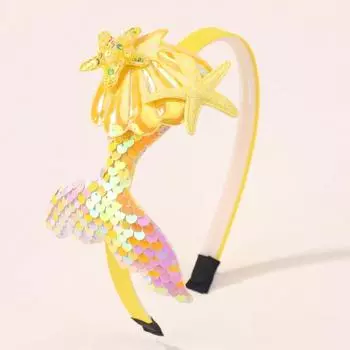 1PC Mermaid Princess HairBands for Girl Shining Sequins Starfish Headband Lovely Creative Sweet Handmade Headwear Hair Accessory