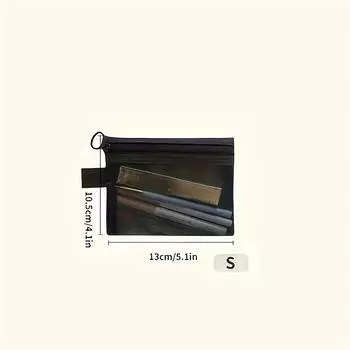 1pc Mesh Cosmetic Bag Lightweight Zipper Makeup Bag Travel Bag Travel Makeup Organizer, Versatile Coin Purse S