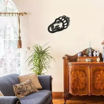 1pc Metal Bear Wall Art Rustic Forest Wall Decor Vintage Decorative Metal Forest art Home Decor, Wall Decor Metal Wall Hanging чёрный