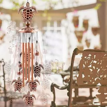 1PC Metal Tube Bell Wind Chimes Three-dimensional Turtle Butterfly Dragonfly Balcony Patio Hanging Ornaments