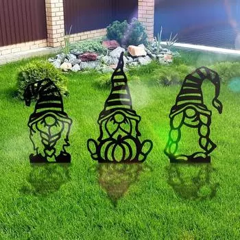 1pc, Metal Yard Sign, Metal Lawn Garden Gnome Stakes Svg, Yard Sign, Yard Gnome, Garden Decor, Yard Sign With Stakes