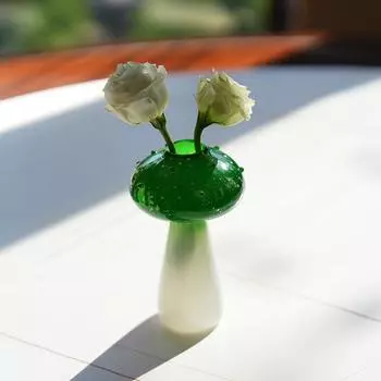 1PC Mini Glass Vases Creative Glass Container Desktop Ornament Flower Vase Desktop Art Decoration 5 colors зелёный