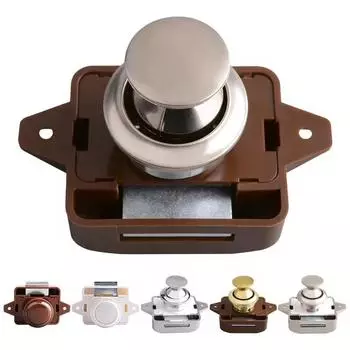 1PC Mini Push Lock Button Catch Lock Cupboard Door Knob Camper Caravan Motorhome RV Cabinet Drawer Push Latch Lock Home Hardware золотистый