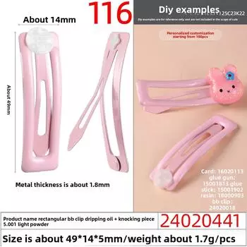 1PC Mini Square Oil-dripping Bb Clip Cute Children s Colorful Hair ClipSticky Doll Accessory 1pc
