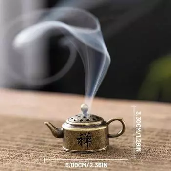 1Pc Mini Teapot Incense Burner Old Mountain Sandalwood Incense with Incense Holder for Yoga Hotel Indoor Air Purifier
