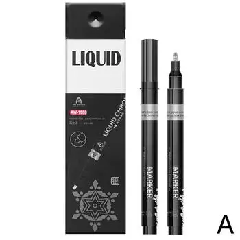 1pc Mirror Marker Pen 1mm DIY Reflective Paint Pen Permanent Gold Silver Marker Model Painting, Marking Art Marker