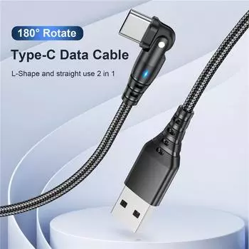 1PC Mobile Data Cable 1PC 180 To USB Type C Fast Charging Cable 3A USB Mini Cable 1mType C