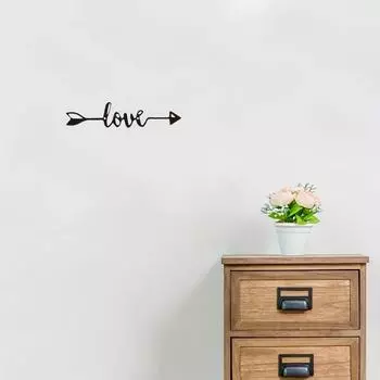 1 шт. Современная настенная живопись из металла «Любовь и стрела» – потрясающие поделки из железа для вашего жилого пространства. Идеальный настенный декор для дома светло-серый